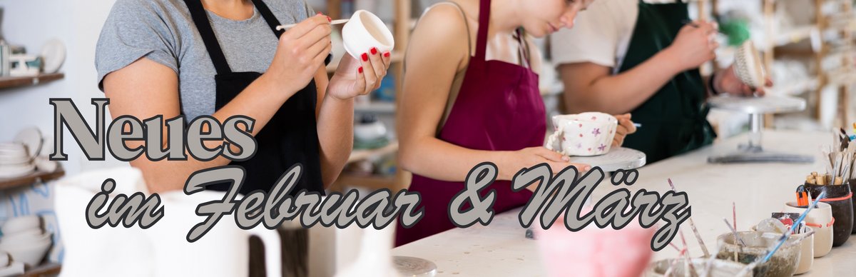 Menschen bemalen Keramik